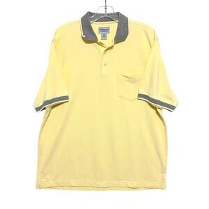 Windham Pointe Yellow Pocket Polo Shirt Men M Preppy Golf Retro Old Money Casual
